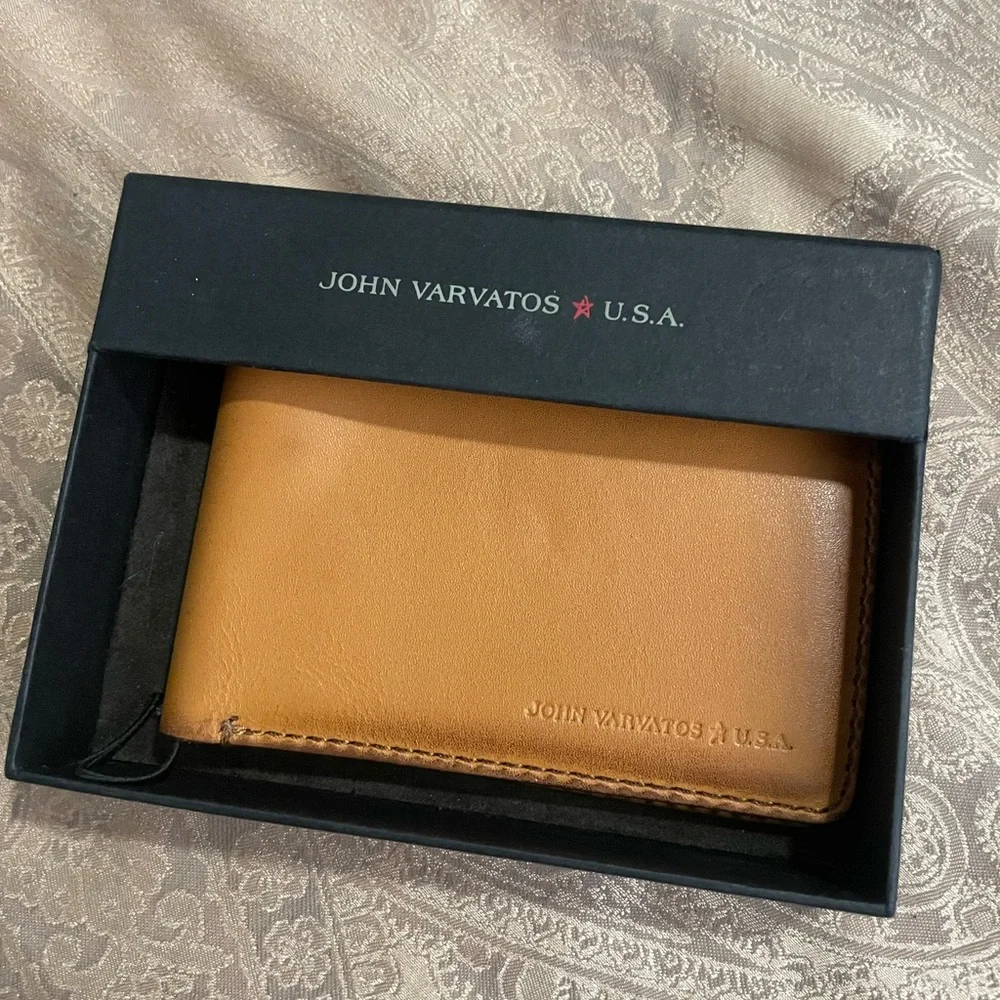 John Varvatos Unlined Leather Tan Billfold